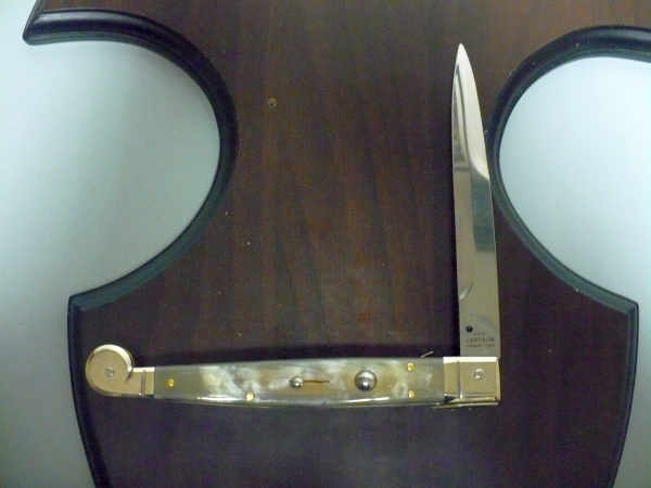 Siciliano, Picklock A.G.A. Campolin sicilian fighting - italian stiletto 30 cm -corno di bufalo chiaro /  buffalo chiaro horn - 5