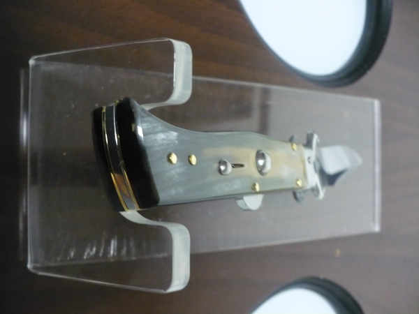 Famiglia Spadon - stiletto  calibro /20 - bufalo brasiliano - taglio classico clip point - 5