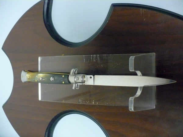 Frank Beltrame - italian stiletto, coltello a scatto, 28 cm -bufalo brasiliano, lama swedge FB 28/09Sw-5