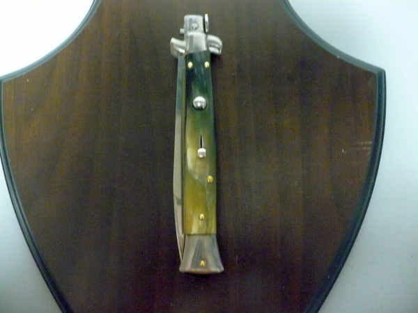 Frank Beltrame - italian stiletto, coltello a scatto, 28 cm -bufalo brasiliano, lama swedge FB 28/09Sw-5
