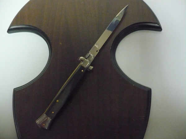 Frank Beltrame - italian stiletto, coltello a scatto, 28 cm -bufalo brasiliano, lama swedge FB 28/09Sw-5