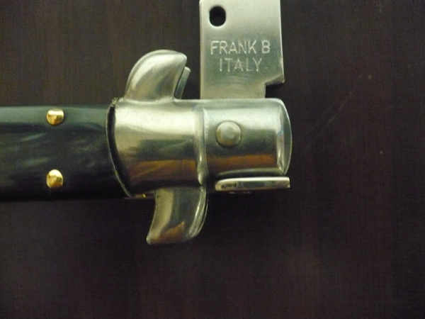 Frank Beltrame - italian stiletto, coltello a scatto, 28 cm -bufalo brasiliano, lama swedge FB 28/09Sw-5