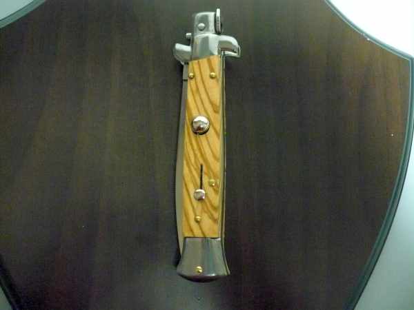 Frank Beltrame-23cm- coltello a scatto - lama dagger - pugnale -legno di olive / olive wood- modello FB 23/94D -6