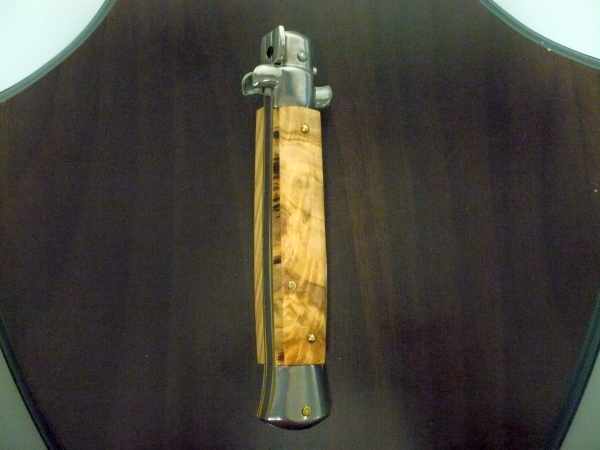 Frank Beltrame-23cm- coltello a scatto - lama dagger - pugnale -legno di olive / olive wood- modello FB 23/94D -6