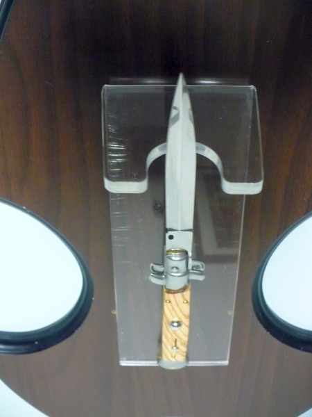 Frank Beltrame-23cm- coltello a scatto - lama dagger - pugnale -legno di olive / olive wood- modello FB 23/94D -6