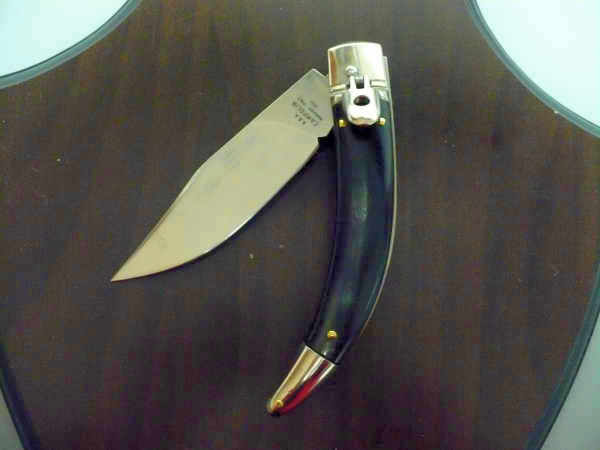 Campolin, coltello a scatto, diana leverlock -21,50 cm- corno di  bufalo brasiliano, switchblade - brazilian buffalo -6