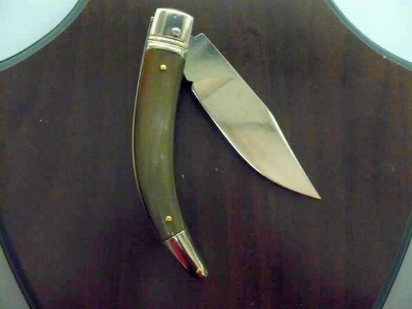 Campolin, coltello a scatto, diana leverlock -21,50 cm- corno di  bufalo brasiliano, switchblade - brazilian buffalo -6