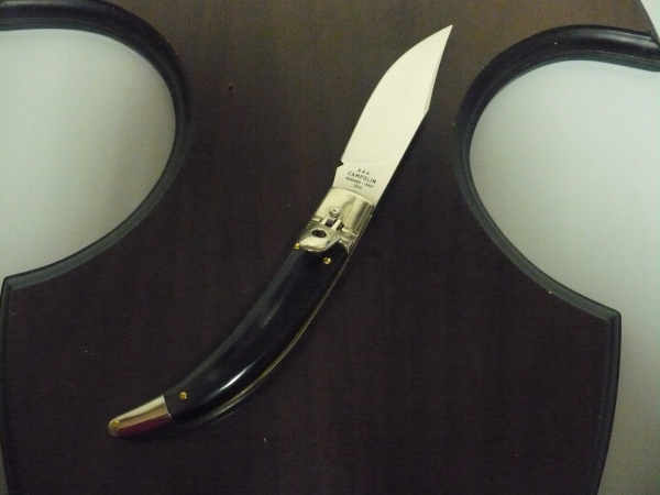 Campolin, coltello a scatto, diana leverlock -21,50 cm- corno di  bufalo brasiliano, switchblade - brazilian buffalo -6