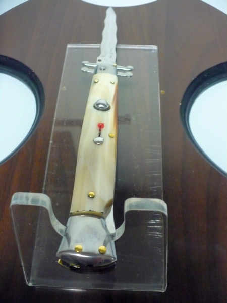 Swinguard Frank Beltrame - edizione limitata - italian stiletto 28 cm - punta di corno di bufalo chiaro - lama kriss FB 550/48- 6