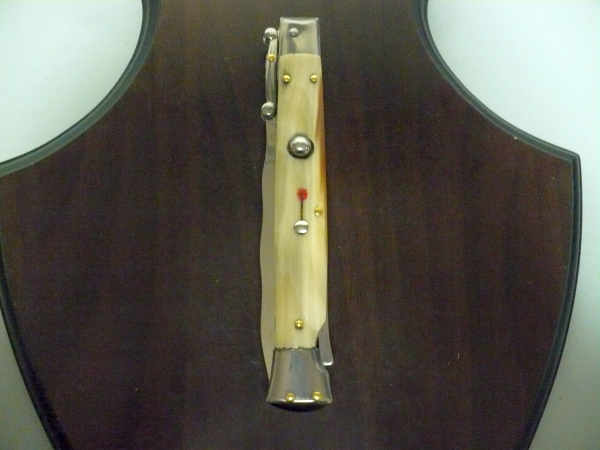 Swinguard Frank Beltrame - edizione limitata - italian stiletto 28 cm - punta di corno di bufalo chiaro - lama kriss FB 550/48- 6