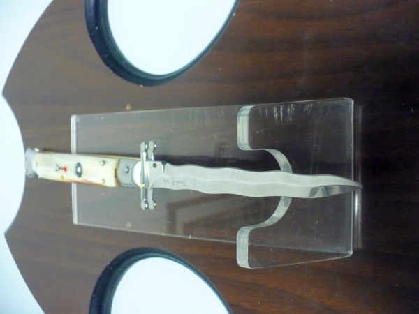 Swinguard Frank Beltrame - edizione limitata - italian stiletto 28 cm - punta di corno di bufalo chiaro - lama kriss FB 550/48- 6