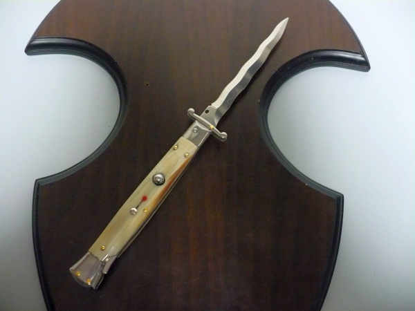 Swinguard Frank Beltrame - edizione limitata - italian stiletto 28 cm - punta di corno di bufalo chiaro - lama kriss FB 550/48- 6