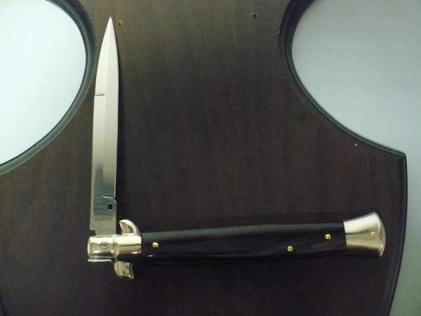 Picklock - Frank Beltrame - Italian stiletto -pugnale 28cm, lama baionetta- corno di bufalo scuro FB  P28/58-6