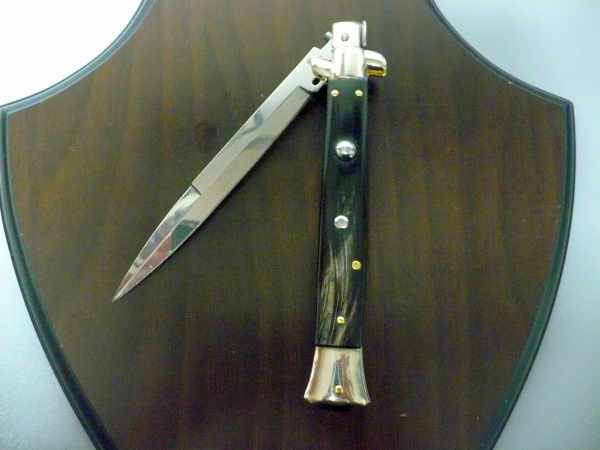 Picklock - Frank Beltrame - Italian stiletto -pugnale 28cm, lama baionetta- corno di bufalo scuro FB  P28/58-6