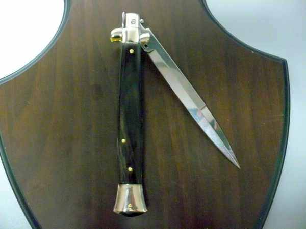 Picklock - Frank Beltrame - Italian stiletto -pugnale 28cm, lama baionetta- corno di bufalo scuro FB  P28/58-6