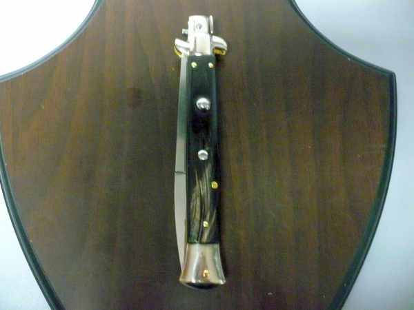 Picklock - Frank Beltrame - Italian stiletto -pugnale 28cm, lama baionetta- corno di bufalo scuro FB  P28/58-6