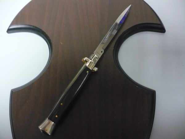 Picklock - Frank Beltrame - Italian stiletto -pugnale 28cm, lama baionetta- corno di bufalo scuro FB  P28/58-6