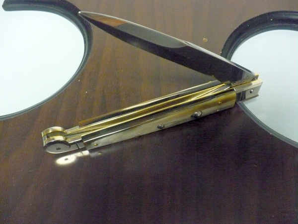 Siciliano, Picklock A.G.A. Campolin sicilian fighting - italian stiletto 30 cm -corno di bufalo chiaro /  buffalo chiaro horn - 6