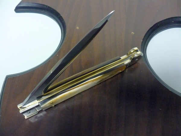 Siciliano, Picklock A.G.A. Campolin sicilian fighting - italian stiletto 30 cm -corno di bufalo chiaro /  buffalo chiaro horn - 6