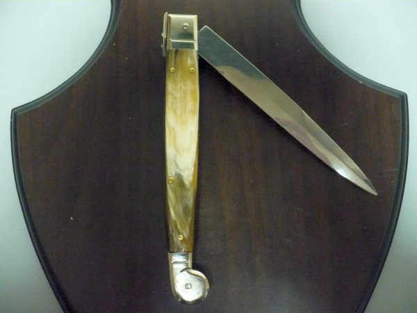 Siciliano, Picklock A.G.A. Campolin sicilian fighting - italian stiletto 30 cm -corno di bufalo chiaro /  buffalo chiaro horn - 6