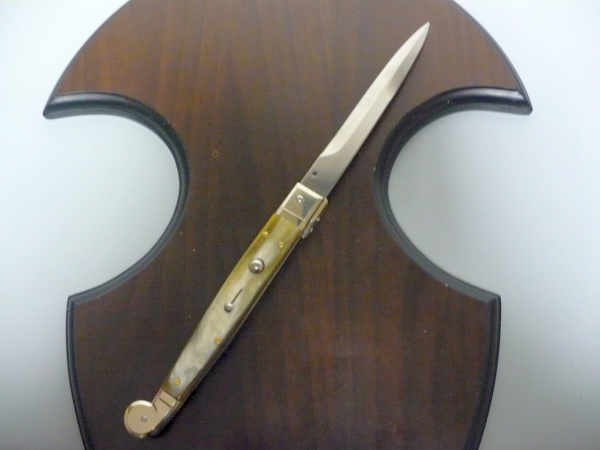 Siciliano, Picklock A.G.A. Campolin sicilian fighting - italian stiletto 30 cm -corno di bufalo chiaro /  buffalo chiaro horn - 6