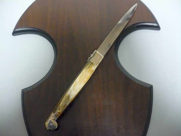 Siciliano, Picklock A.G.A. Campolin sicilian fighting - italian stiletto 30 cm -corno di bufalo chiaro /  buffalo chiaro horn - 6