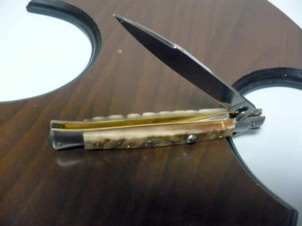 Frank Beltrame , italian stiletto - 28 cm , corno di ariete - lama swedge, modello FB 28/89SW - 6