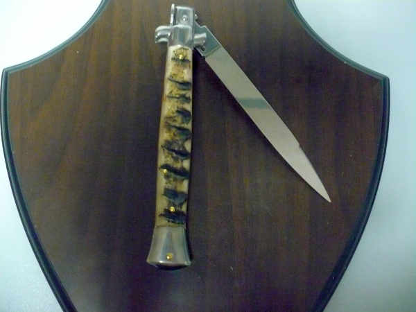 Frank Beltrame , italian stiletto - 28 cm , corno di ariete - lama swedge, modello FB 28/89SW - 6
