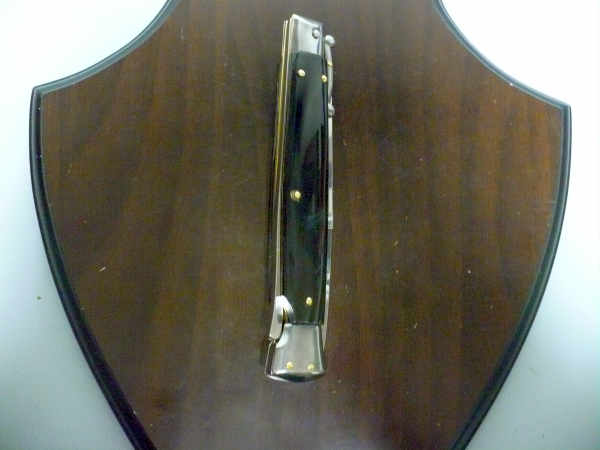 Swinguard Frank Beltrame - italian stiletto 28 cm - corno di bufalo scuro - lama baionetta FB 550/58- 6