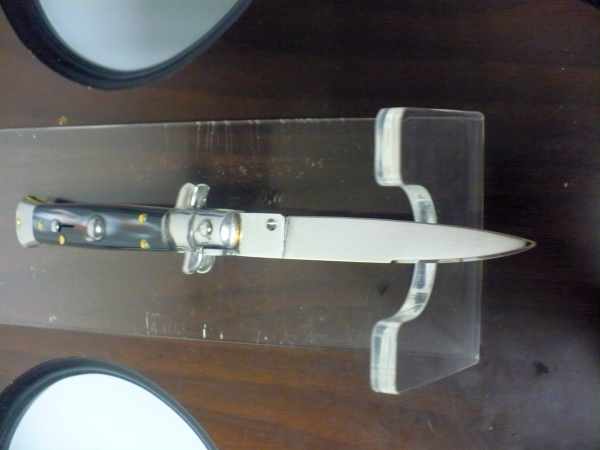 Frank Beltrame -  italian stiletto 19,50 cm imitazione di bufalo scuro -lama swedge - 19,50FB/81S - 7