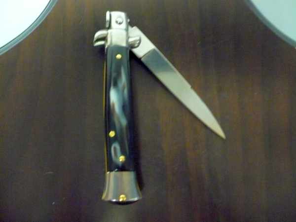 Frank Beltrame -  italian stiletto 19,50 cm imitazione di bufalo scuro -lama swedge - 19,50FB/81S - 7