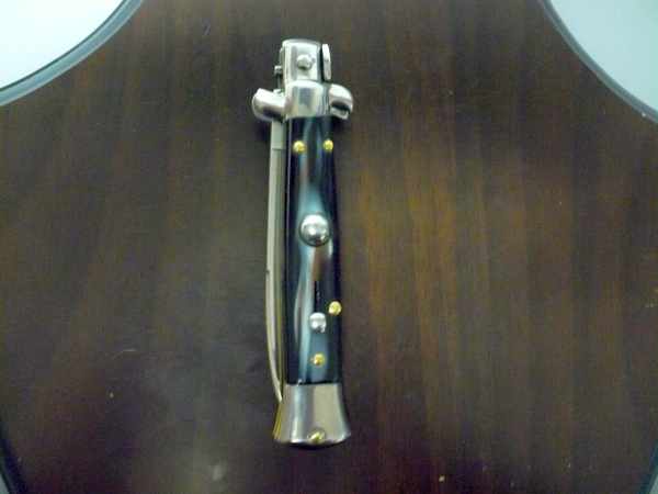 Frank Beltrame -  italian stiletto 19,50 cm imitazione di bufalo scuro -lama swedge - 19,50FB/81S - 7