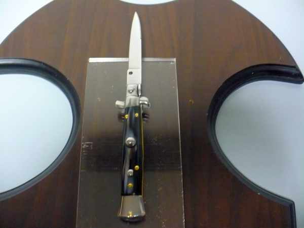 Frank Beltrame -  italian stiletto 19,50 cm imitazione di bufalo scuro -lama swedge - 19,50FB/81S - 7