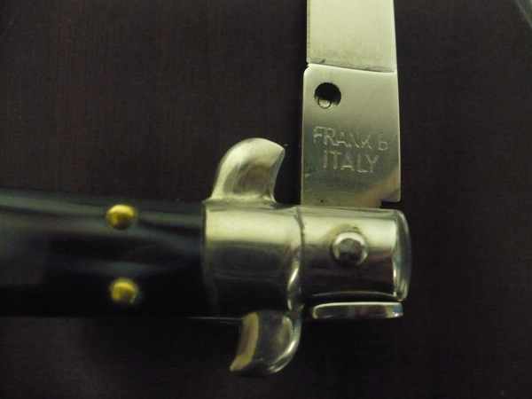 Frank Beltrame -  italian stiletto 19,50 cm imitazione di bufalo scuro -lama swedge - 19,50FB/81S - 7