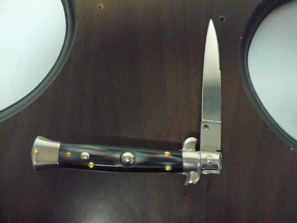 Frank Beltrame -  italian stiletto 19,50 cm imitazione di bufalo scuro -lama swedge - 19,50FB/81S - 7