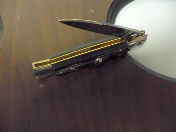 Frank Beltrame -  italian stiletto 19,50 cm imitazione di bufalo scuro -lama swedge - 19,50FB/81S - 7