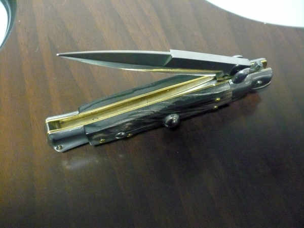 Frank Beltrame -  italian stiletto 20cm, bufalo scuro -lama baionetta - 20FB/58B - 7