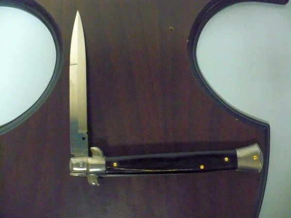Frank Beltrame , italian stiletto , pugnale - 28 cm , corno di bufalo scuro,baionetta ,modello FB 28/58B - 7