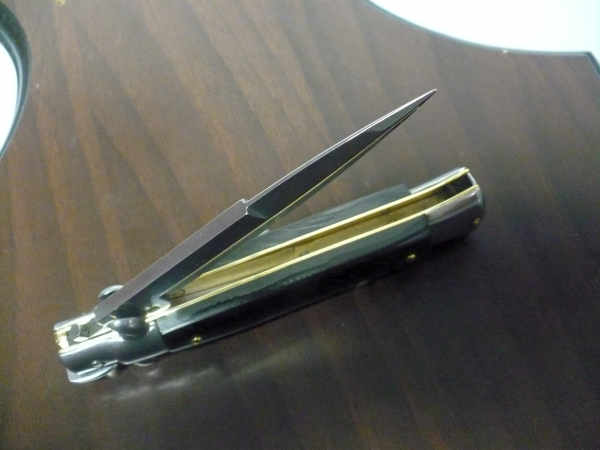 Frank Beltrame -  italian stiletto 20cm, bufalo scuro -lama baionetta - 20FB/58B - 7