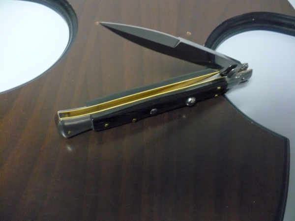 Frank Beltrame , italian stiletto , pugnale - 28 cm , corno di bufalo scuro,baionetta ,modello FB 28/58B - 7