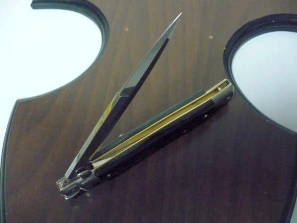 Frank Beltrame , italian stiletto , pugnale - 28 cm , corno di bufalo scuro,baionetta ,modello FB 28/58B - 7
