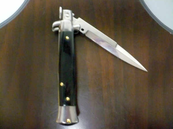 Frank Beltrame -  italian stiletto 20cm, bufalo scuro -lama baionetta - 20FB/58B - 7