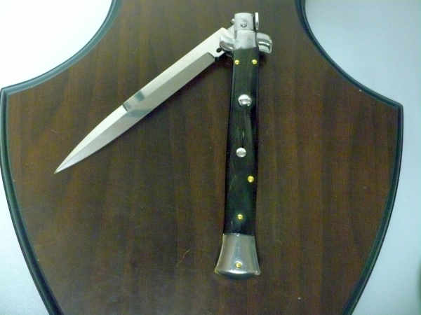 Frank Beltrame , italian stiletto , pugnale - 28 cm , corno di bufalo scuro,baionetta ,modello FB 28/58B - 7