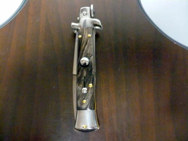 Frank Beltrame -  italian stiletto 20cm, bufalo scuro -lama baionetta - 20FB/58B - 7