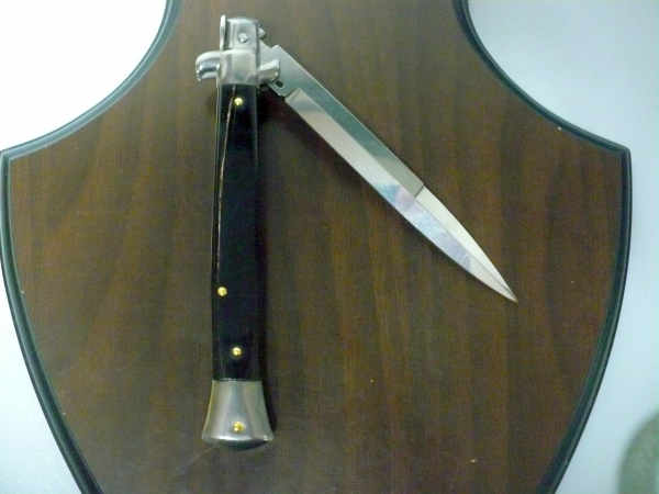 Frank Beltrame , italian stiletto , pugnale - 28 cm , corno di bufalo scuro,baionetta ,modello FB 28/58B - 7