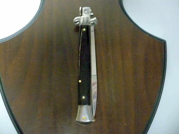 Frank Beltrame , italian stiletto , pugnale - 28 cm , corno di bufalo scuro,baionetta ,modello FB 28/58B - 7