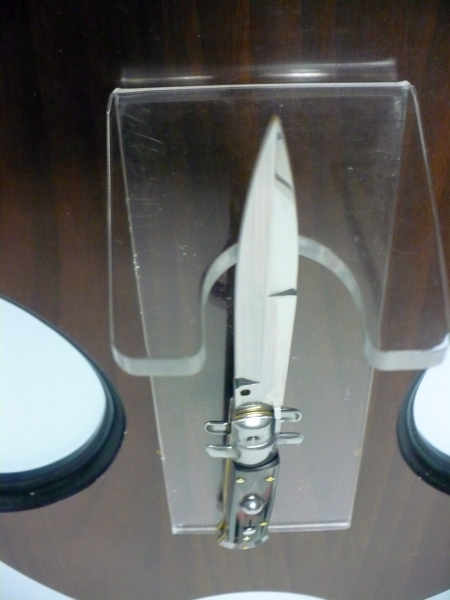 Frank Beltrame , italian stiletto , pugnale - 23 cm , corno di bufalo scuro, lama baionetta , modello FB 23/58B-7