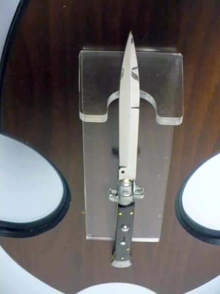Frank Beltrame , italian stiletto , pugnale - 28 cm , corno di bufalo scuro,baionetta ,modello FB 28/58B - 7