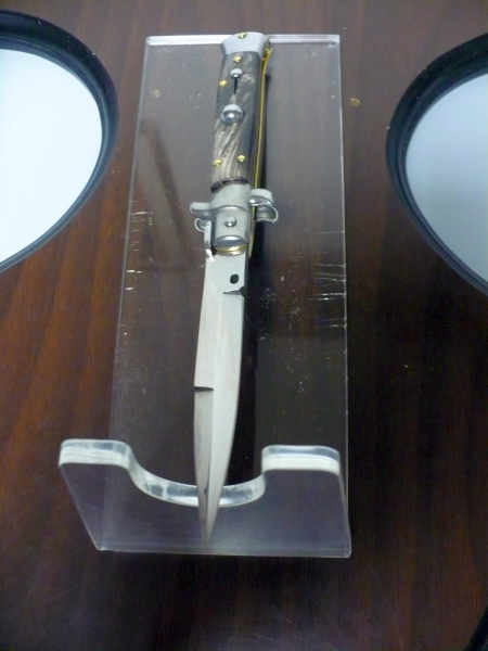 Frank Beltrame -  italian stiletto 20cm, bufalo scuro -lama baionetta - 20FB/58B - 7