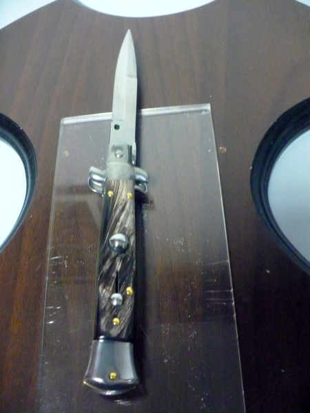 Frank Beltrame -  italian stiletto 20cm, bufalo scuro -lama baionetta - 20FB/58B - 7